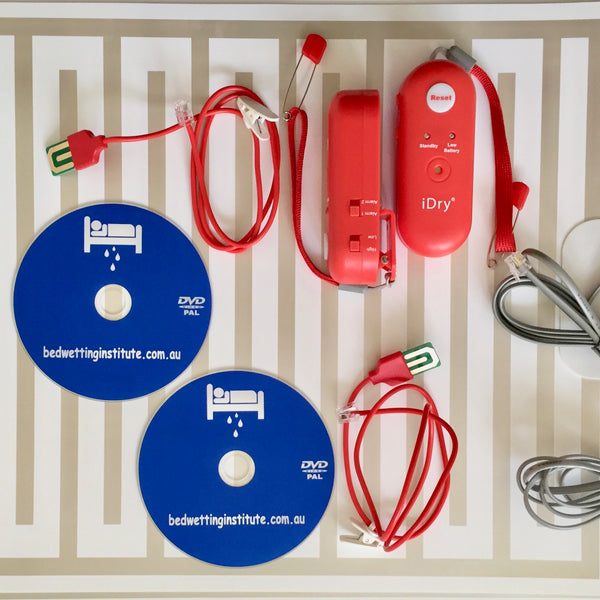 iDry Bed Wetting Alarm -Loudest +two mats+underpants sensor + DVD bedw -  Bed Wetting Institute